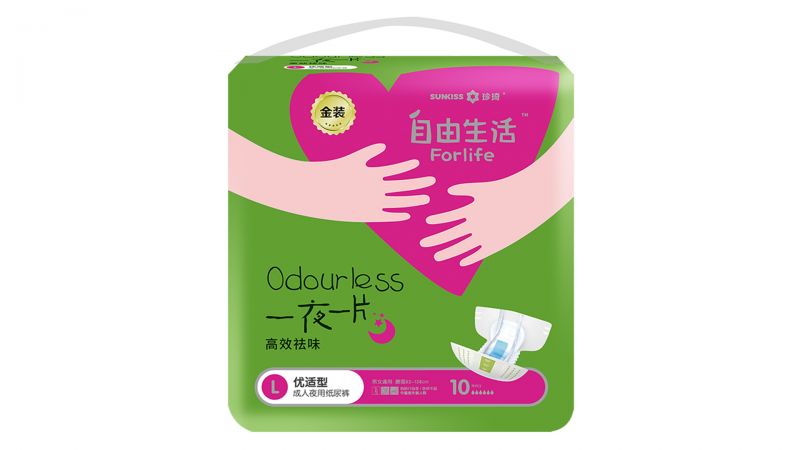 自由生活金裝成人夜用紙尿褲 L碼-