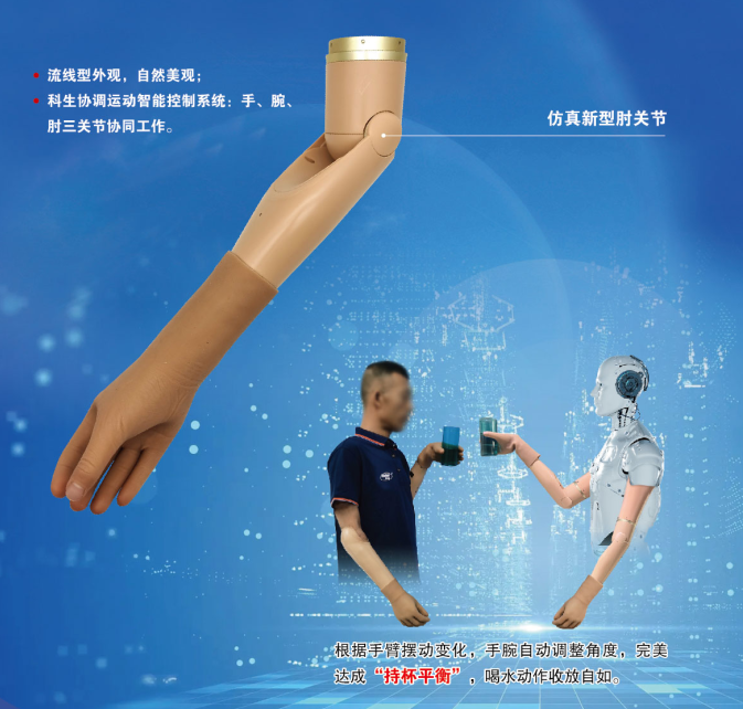 Cup-holding balanced bionic arm