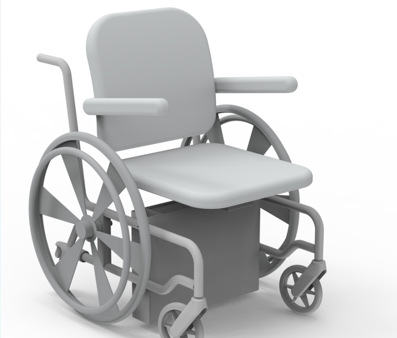 Assisted lifting wheelchair-