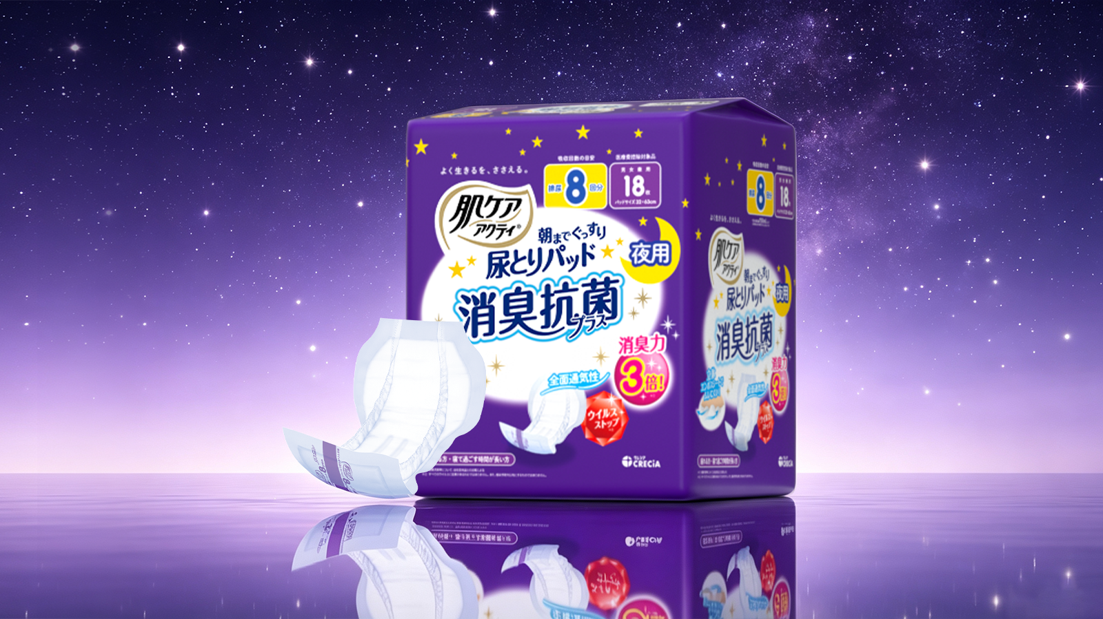 安顧宜關(guān)愛(ài)系列夜用8回尿片